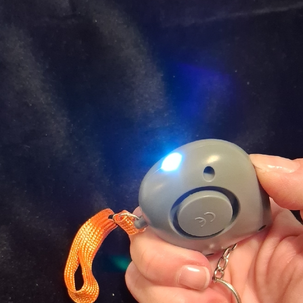 Gray Owl Personal Alarm with Orange Strap - Picture 3 of 3